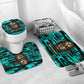 Chinua Achebe Bathroom Set with Tribal Mask Design, Things Fall Apart Quote and Teal Abstract - African Pride