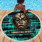 Chinua Achebe Beach Blanket with Tribal Mask Design, Things Fall Apart Quote and Teal Abstract - African Pride