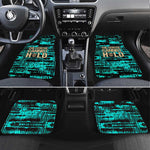 Chinua Achebe Car Mats with Tribal Mask Design, Things Fall Apart Quote and Teal Abstract - African Pride