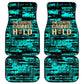 Chinua Achebe Car Mats with Tribal Mask Design, Things Fall Apart Quote and Teal Abstract - African Pride