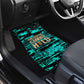 Chinua Achebe Car Mats with Tribal Mask Design, Things Fall Apart Quote and Teal Abstract - African Pride