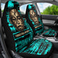 Chinua Achebe Car Seat Cover with Tribal Mask Design, Things Fall Apart Quote and Teal Abstract - African Pride
