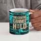 Chinua Achebe Ceramic Mug with Tribal Mask Design, Things Fall Apart Quote and Teal Abstract - African Pride