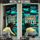 Chinua Achebe Door Cover with Tribal Mask Design, Things Fall Apart Quote and Teal Abstract - African Pride