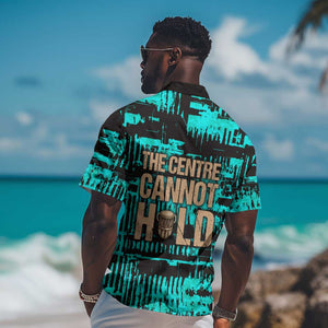 Chinua Achebe Hawaiian Shirt with Tribal Mask Design, Things Fall Apart Quote and Teal Abstract - African Pride
