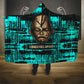 Chinua Achebe Hooded Blanket with Tribal Mask Design, Things Fall Apart Quote and Teal Abstract - African Pride