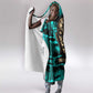 Chinua Achebe Hooded Blanket with Tribal Mask Design, Things Fall Apart Quote and Teal Abstract - African Pride