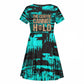 Chinua Achebe Kid Short Sleeve Dress with Tribal Mask Design, Things Fall Apart Quote and Teal Abstract - African Pride