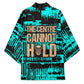 Chinua Achebe Kimono with Tribal Mask Design, Things Fall Apart Quote and Teal Abstract - African Pride