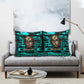 Chinua Achebe Pillow Cover with Tribal Mask Design, Things Fall Apart Quote and Teal Abstract - African Pride