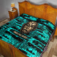 Chinua Achebe Quilt with Tribal Mask Design, Things Fall Apart Quote and Teal Abstract - African Pride