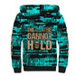 Chinua Achebe Sherpa Hoodie with Tribal Mask Design, Things Fall Apart Quote and Teal Abstract - African Pride