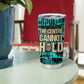 Chinua Achebe Tumbler Cup with Tribal Mask Design, Things Fall Apart Quote and Teal Abstract - African Pride
