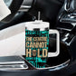 Chinua Achebe Tumbler With Handle with Tribal Mask Design, Things Fall Apart Quote and Teal Abstract - African Pride