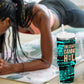 Chinua Achebe Tumbler With Handle with Tribal Mask Design, Things Fall Apart Quote and Teal Abstract - African Pride