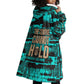 Chinua Achebe Wearable Blanket Hoodie with Tribal Mask Design, Things Fall Apart Quote and Teal Abstract - African Pride