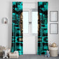 Chinua Achebe Window Curtain with Tribal Mask Design, Things Fall Apart Quote and Teal Abstract - African Pride