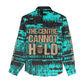 Chinua Achebe Women Casual Shirt with Tribal Mask Design, Things Fall Apart Quote and Teal Abstract - African Pride
