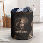 Chinua Achebe Laundry Basket with Sepia Portrait, Lion Historians Quote and Vintage African Map - African Pride