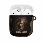 Chinua Achebe AirPods Case with Sepia Portrait, Lion Historians Quote and Vintage African Map - African Pride