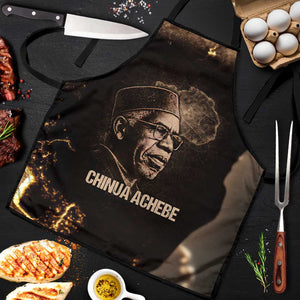 Chinua Achebe Apron with Sepia Portrait, Lion Historians Quote and Vintage African Map - African Pride