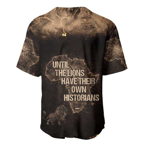 Chinua Achebe Baseball Jersey with Sepia Portrait, Lion Historians Quote and Vintage African Map - African Pride