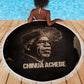 Chinua Achebe Beach Blanket with Sepia Portrait, Lion Historians Quote and Vintage African Map - African Pride