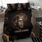 Chinua Achebe Bedding Set with Sepia Portrait, Lion Historians Quote and Vintage African Map - African Pride