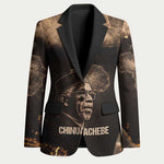 Chinua Achebe Blazer with Sepia Portrait, Lion Historians Quote and Vintage African Map - African Pride