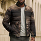Chinua Achebe Bomber Puffer Jacket with Sepia Portrait, Lion Historians Quote and Vintage African Map - African Pride