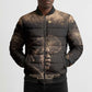 Chinua Achebe Bomber Puffer Jacket with Sepia Portrait, Lion Historians Quote and Vintage African Map - African Pride