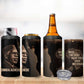 Chinua Achebe 4 in 1 Can Cooler Tumbler with Sepia Portrait, Lion Historians Quote and Vintage African Map - African Pride