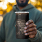 Chinua Achebe 4 in 1 Can Cooler Tumbler with Sepia Portrait, Lion Historians Quote and Vintage African Map - African Pride