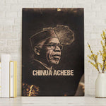 Chinua Achebe Canvas Wall Art with Sepia Portrait, Lion Historians Quote and Vintage African Map - African Pride