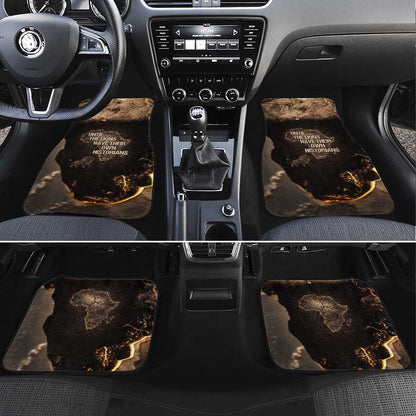 Chinua Achebe Car Mats with Sepia Portrait, Lion Historians Quote and Vintage African Map - African Pride