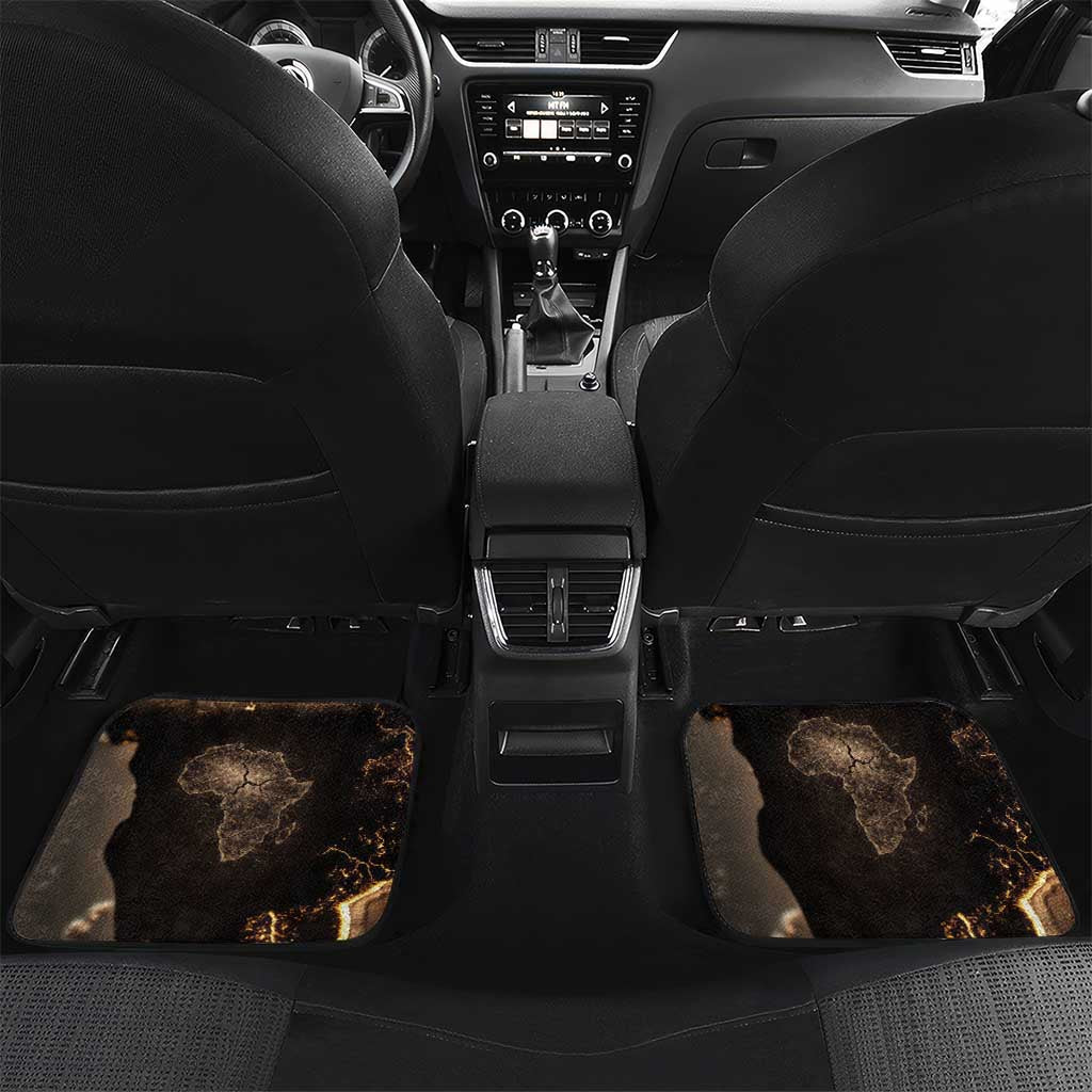 Chinua Achebe Car Mats with Sepia Portrait, Lion Historians Quote and Vintage African Map - African Pride