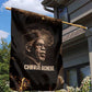 Chinua Achebe Garden Flag with Sepia Portrait, Lion Historians Quote and Vintage African Map - African Pride