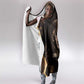 Chinua Achebe Hooded Blanket with Sepia Portrait, Lion Historians Quote and Vintage African Map - African Pride