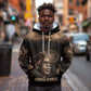 Chinua Achebe Hoodie with Sepia Portrait, Lion Historians Quote and Vintage African Map - African Pride