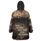 Chinua Achebe Kid Wearable Blanket Hoodie with Sepia Portrait, Lion Historians Quote and Vintage African Map - African Pride