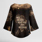 Chinua Achebe Kimono Sleeve Blouse with Sepia Portrait, Lion Historians Quote and Vintage African Map - African Pride