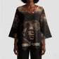 Chinua Achebe Kimono Sleeve Blouse with Sepia Portrait, Lion Historians Quote and Vintage African Map - African Pride