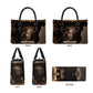 Chinua Achebe Leather Bag with Sepia Portrait, Lion Historians Quote and Vintage African Map - African Pride