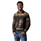 Chinua Achebe Long Sleeve Polo Shirt with Sepia Portrait, Lion Historians Quote and Vintage African Map - African Pride