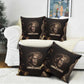 Chinua Achebe Pillow Cover with Sepia Portrait, Lion Historians Quote and Vintage African Map - African Pride