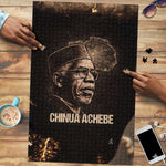 Chinua Achebe Puzzle with Sepia Portrait, Lion Historians Quote and Vintage African Map - African Pride
