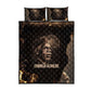 Chinua Achebe Quilt Bed Set with Sepia Portrait, Lion Historians Quote and Vintage African Map - African Pride