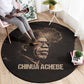 Chinua Achebe Round Carpet with Sepia Portrait, Lion Historians Quote and Vintage African Map - African Pride