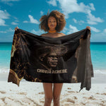 Chinua Achebe Sarong with Sepia Portrait, Lion Historians Quote and Vintage African Map - African Pride