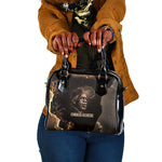 Chinua Achebe Shoulder Handbag with Sepia Portrait, Lion Historians Quote and Vintage African Map - African Pride